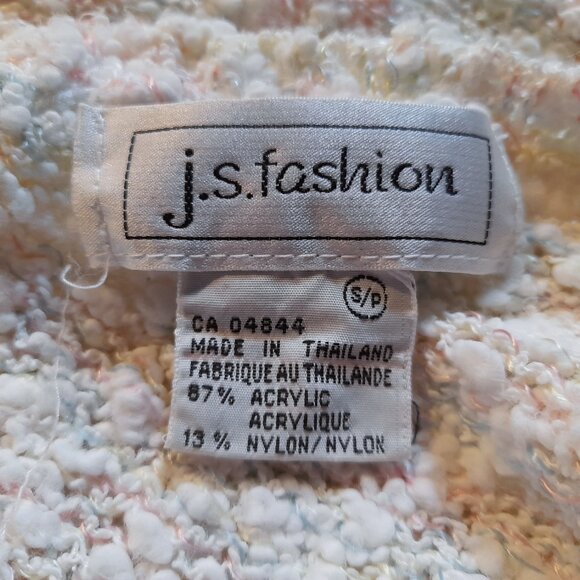 Vintage 80s Knit Boucle Sweater Top Size Small 37"B Pullover Pastel - Picture 7 of 15